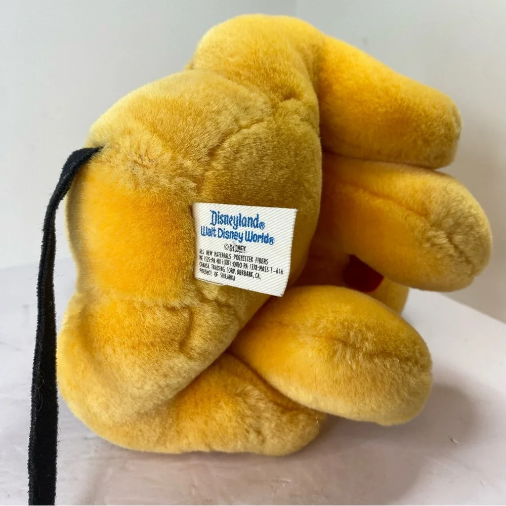 1990s Disneyland Pluto 9 Inch Plush RARE Red Collar Sitting Dog Stuffed CLEAN - Picture 5 of 8